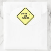 Burrito an Bord Ovaler Aufkleber (Tasche)