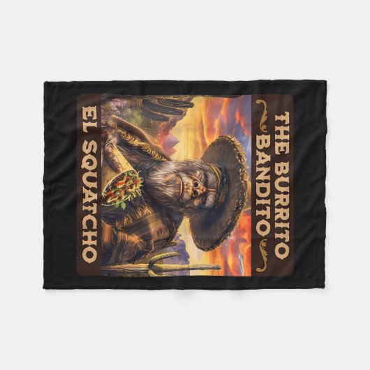 Burrito Bandito El Squatcho Fleecedecke (Vorderseite (Horizontal))