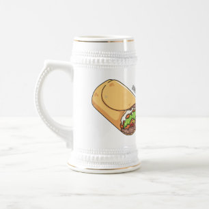 Burrito-Cartoon-Abbildung Bierglas