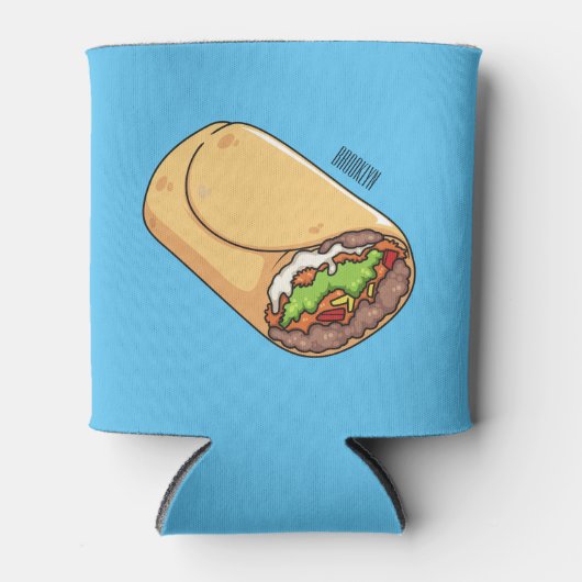Burrito-Cartoon-Abbildung Dosenkühler (Vorderseite)