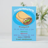 Burrito-Cartoon-Abbildung Einladung (Stehend Vorderseite)