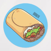 Burrito-Cartoon-Abbildung Etiketten (Design 1)