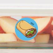 Burrito-Cartoon-Abbildung Etiketten (Befestigt)