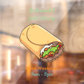 Burrito-Cartoon-Abbildung Fensteraufkleber (Blatt 2)