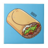 Burrito-Cartoon-Abbildung Fliese (Vorderseite)