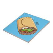 Burrito-Cartoon-Abbildung Fliese (Seite)