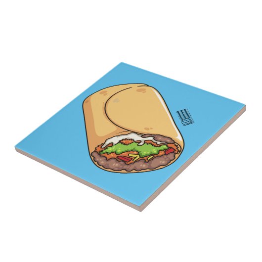 Burrito-Cartoon-Abbildung Fliese (Seite)
