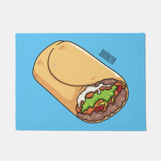 Burrito-Cartoon-Abbildung Fußmatte (Vorderseite)