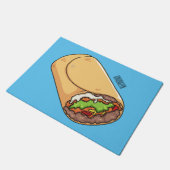 Burrito-Cartoon-Abbildung Fußmatte (Schrägansicht)