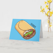 Burrito-Cartoon-Abbildung Karte (Gelbe Blume)