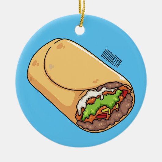 Burrito-Cartoon-Abbildung Keramik Ornament (Vorne)