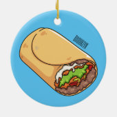Burrito-Cartoon-Abbildung Keramik Ornament (Hinten)