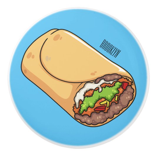 Burrito-Cartoon-Abbildung Keramikknauf (Vorderseite)
