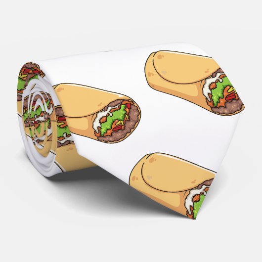 Burrito-Cartoon-Abbildung Krawatte (Gerollt)