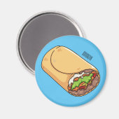 Burrito-Cartoon-Abbildung Magnet (Vorderseite/Rückseite)