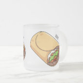 Burrito-Cartoon-Abbildung Mattglastasse (VorderseiteRechts)
