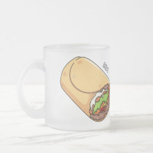 Burrito-Cartoon-Abbildung Mattglastasse