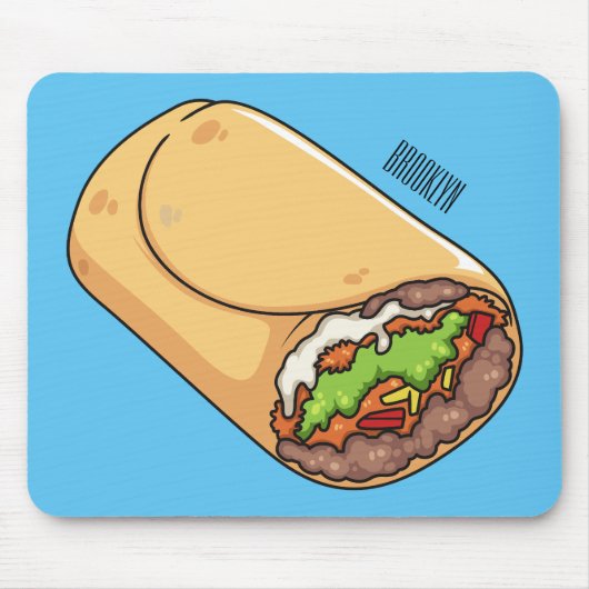 Burrito-Cartoon-Abbildung Mousepad (Vorne)