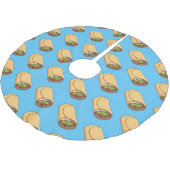 Burrito-Cartoon-Abbildung Polyester Weihnachtsbaumdecke (Schrägansicht)