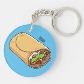 Burrito-Cartoon-Abbildung Schlüsselanhänger (Rückseite)