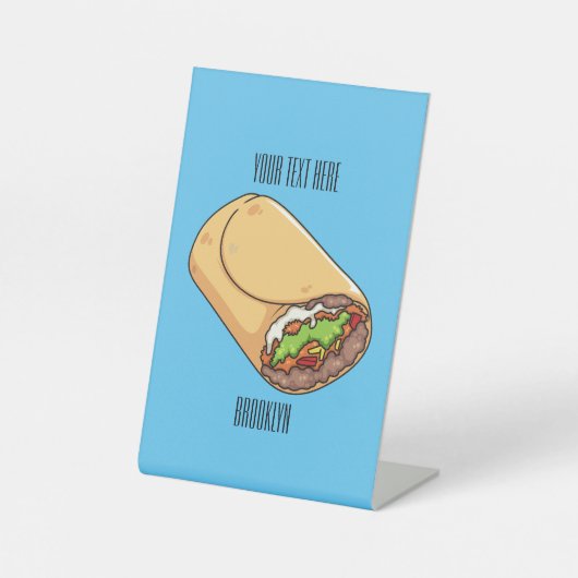 Burrito-Cartoon-Abbildung Sockelschild (Vorderseite)