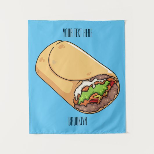 Burrito-Cartoon-Abbildung Wandteppich (Vorderseite)