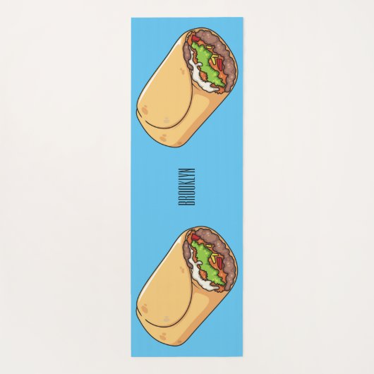 Burrito-Cartoon-Abbildung Yogamatte (Rückseite)