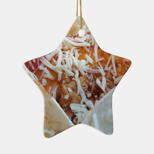 Burrito Cheese Funny Food Hintergrund Keramik Ornament (Rechts)