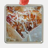 Burrito Cheese Funny Food Hintergrund Ornament Aus Metall (Vorne)