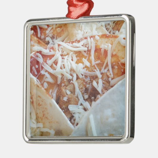 Burrito Cheese Funny Food Hintergrund Ornament Aus Metall (Links)