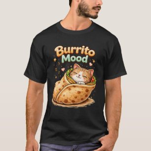 Burrito-Stimmung Kawaii-Katze Purrito-Illustration T-Shirt
