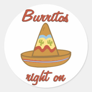 Burritos berichtigen an runder aufkleber