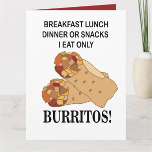 Burritos, die ich esse, nur Burrito Karte