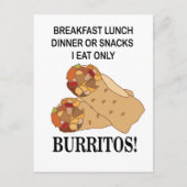 Burritos ich esse nur Burrito Postkarte (Vorderseite)