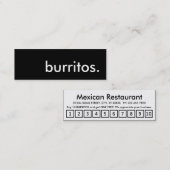 Burritos. LoyalitätsLochkarte Treuekarte (Vorne/Hinten)