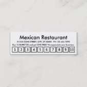 Burritos. LoyalitätsLochkarte Treuekarte (Rückseite)