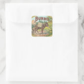Burro Quadratischer Aufkleber (Tasche)