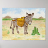 Burro with Basket art print Poster (Vorne)