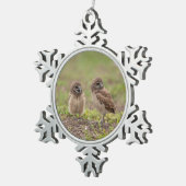 Burrowing Owls Snowflake Weihnachtsschmuck Schneeflocken Zinn-Ornament (Rechts)