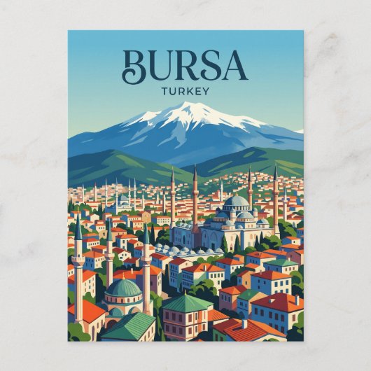 Bursa Skyline Türkei Postkarte (Vorderseite)