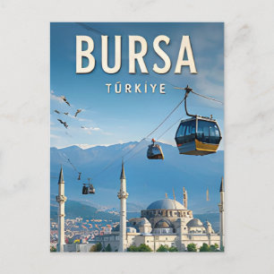 🏔️ Bursa Türkei Große Moschee und Bergblick Postkarte