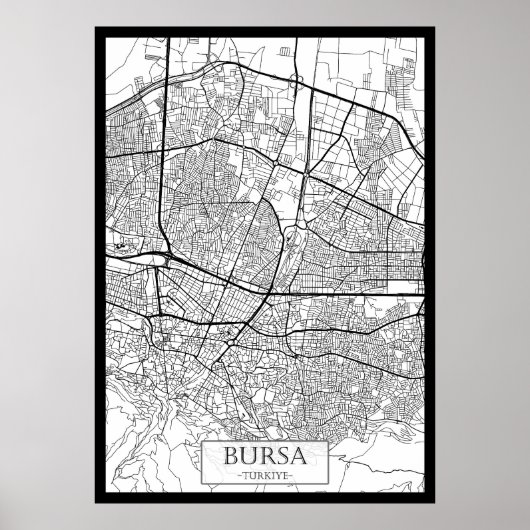 Bursa Türkei Karte Poster (Vorne)