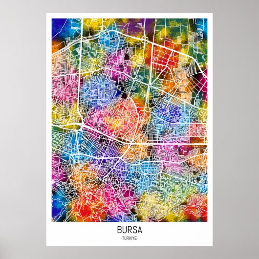 Bursa Türkiye City Map Poster (Vorne)