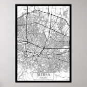 Bursa Türkiye Map Poster (Vorne)