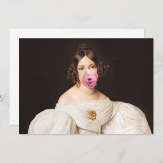 Burst Bubble Gum Diva Einladung (Vorne/Hinten)