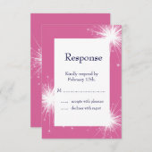Burst der Glitzern UAWG (Fuchsia) RSVP Karte (Vorne/Hinten)