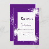Burst der Glitzern UAWG (lila) RSVP Karte (Vorne/Hinten)