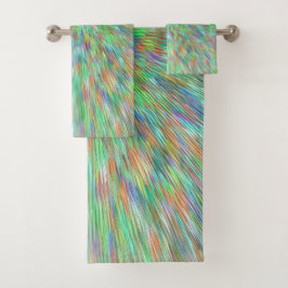Burst der smaragdgrünen Regenbogenbeleuchtung Badhandtuch Set