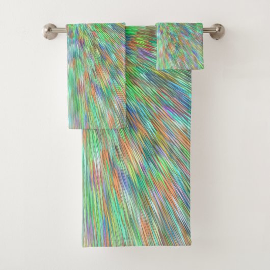 Burst der smaragdgrünen Regenbogenbeleuchtung Badhandtuch Set (Insitu)