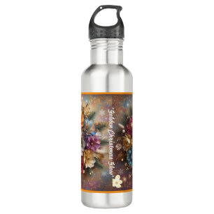 "Burst der Weihnachtsfarben" Edelstahlflasche